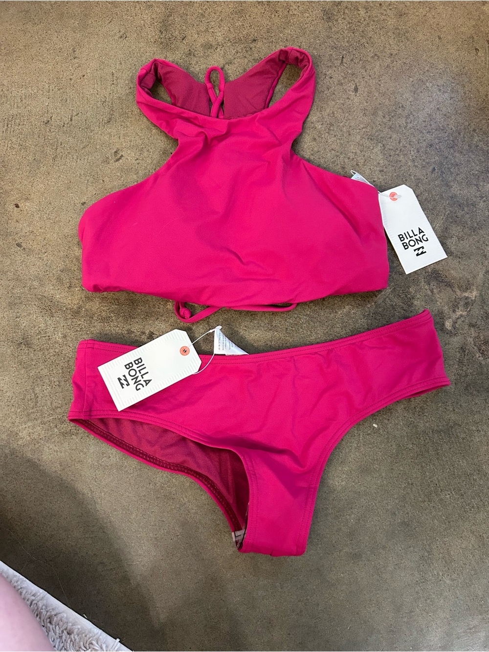 Billabong Pink High-Neck Two-Piece Bikini